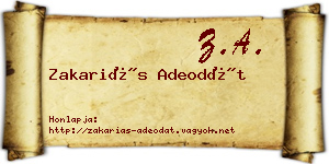Zakariás Adeodát névjegykártya